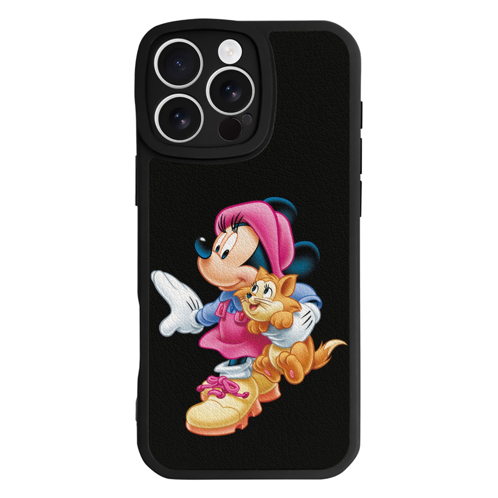 （画像用） ミッキーマウス Mickey Mouse 【iPhone 16シリーズ対応】シリコンスマホケース（レザー調） 材質：シリコン